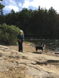 Hiking with his Grama at Jabe Pond